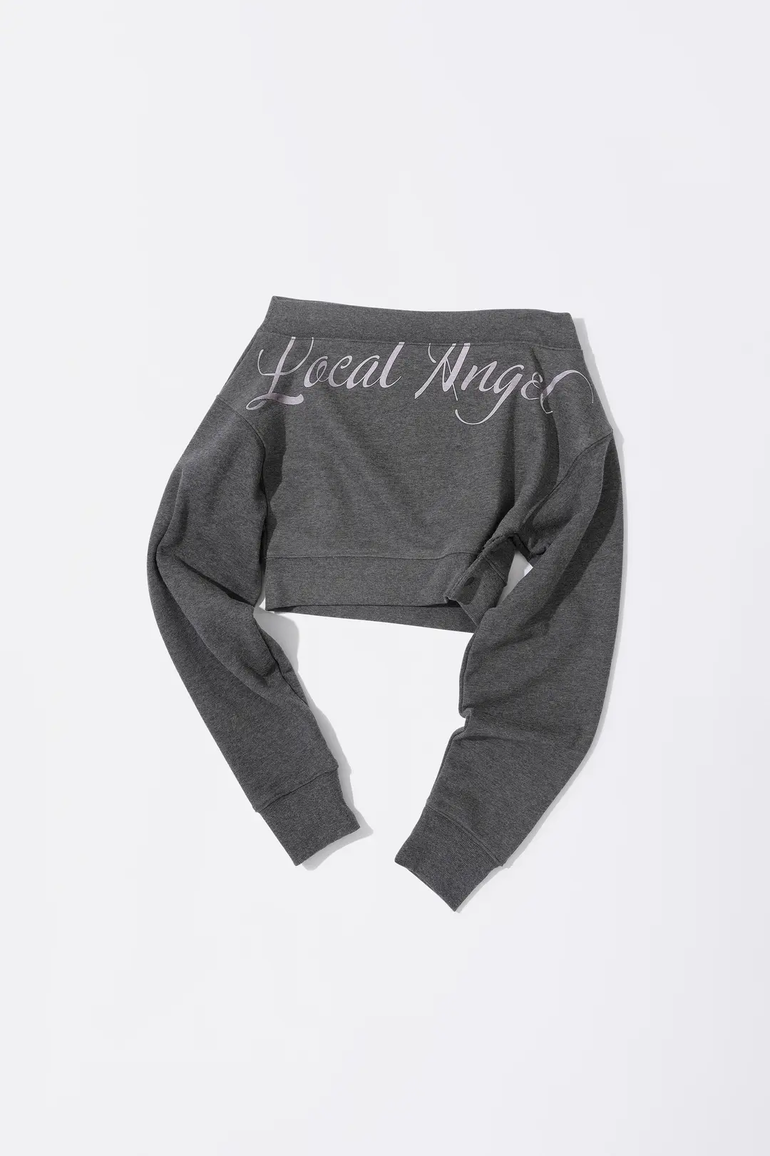 스컬프터 Off-Shoulder Cropped Sweatshirt Charcoal 상품 이미지 1