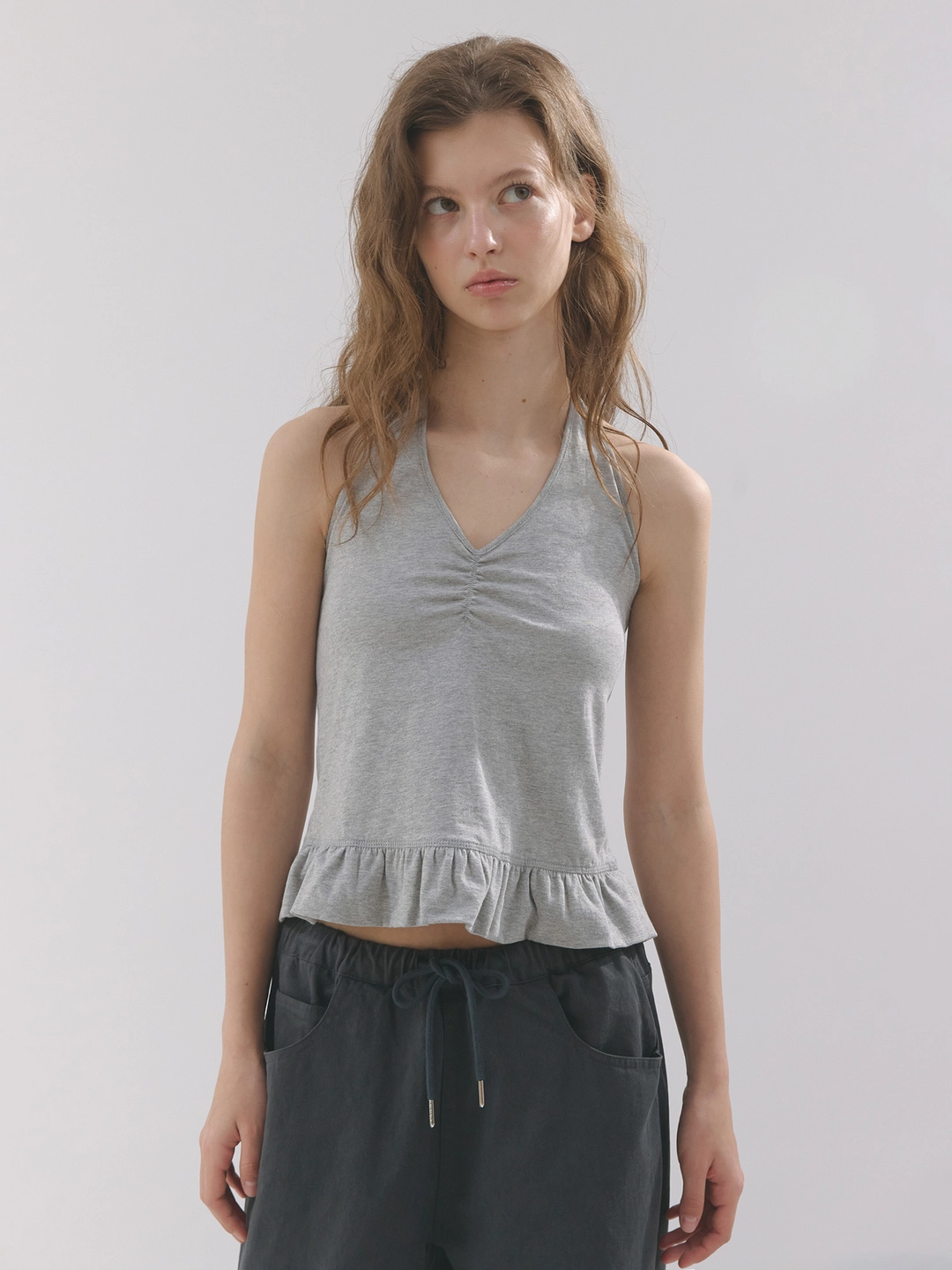 헤더먼트 flare halter top (melange) 상품 이미지 1