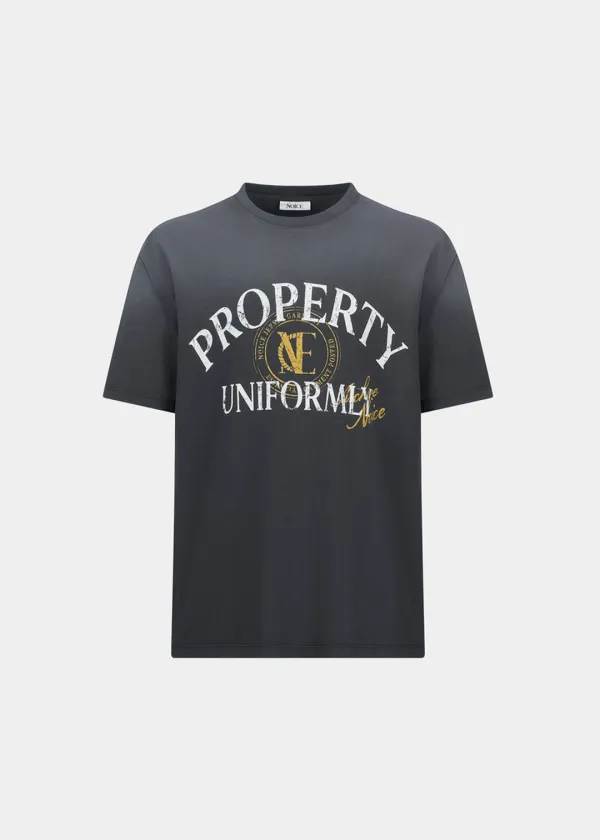 W PROPERTY EMBLEM T-SHIRT - DARK GRAY