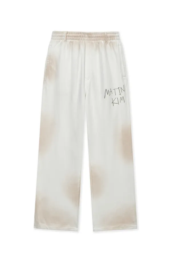 VINTAGE WASHED LOGO SWEATPANTS IN IVORY