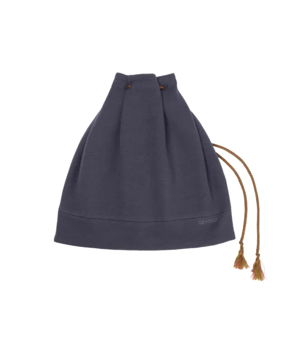 REVERSIBLE DRAWSTRING BEANIE BLUE CHARCOAL