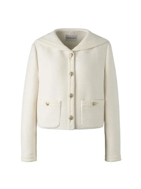 Sailor Tweed Crop Jacket Vanilla Cream