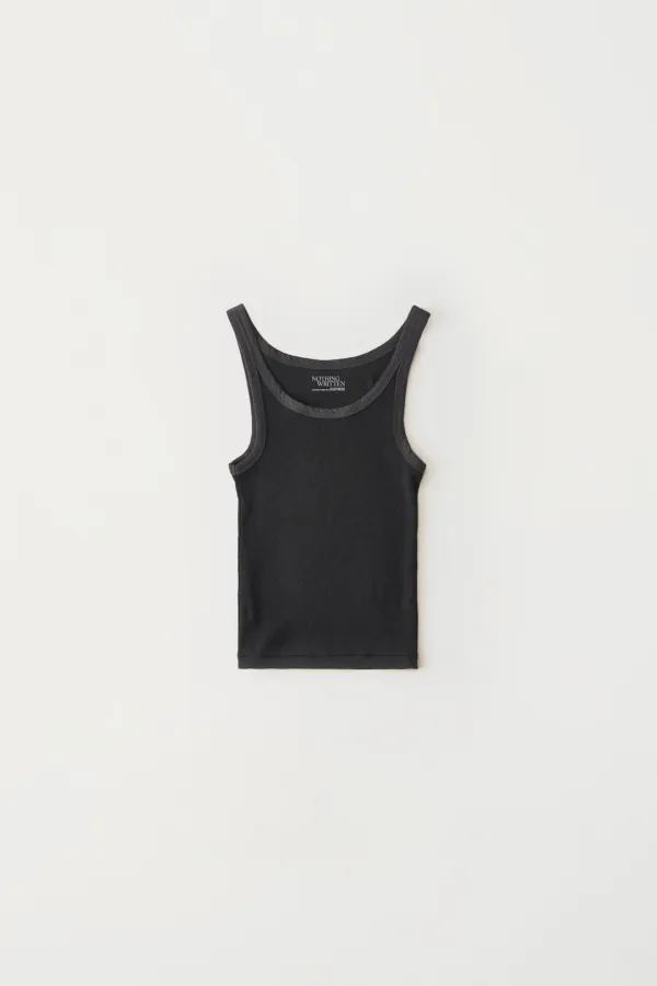 Jelly rib tank top (Black)
