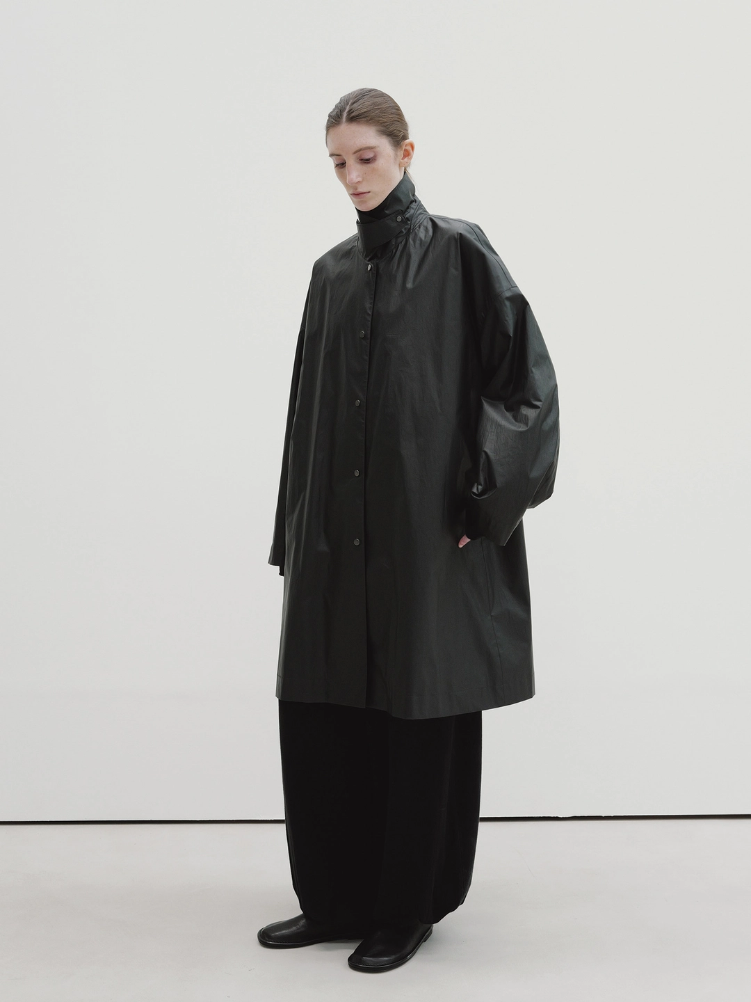 모이아 A-line wind coat (black) 상품 이미지 2