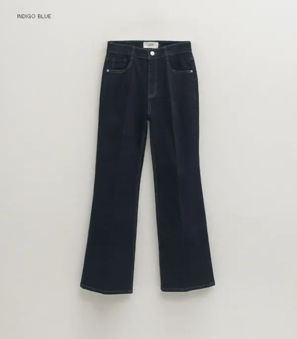 (X-PT-5483)SLIM LINE SEMI BOOTCUT DENIM PANTS