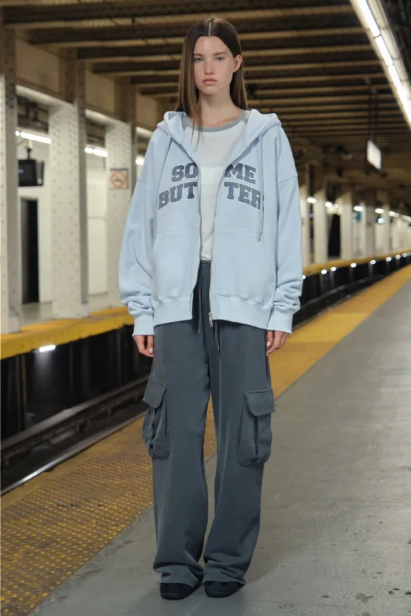 [Release] 10.2 출고 Satin Heart Logo Hoodie Zip-Up - Pale Blue