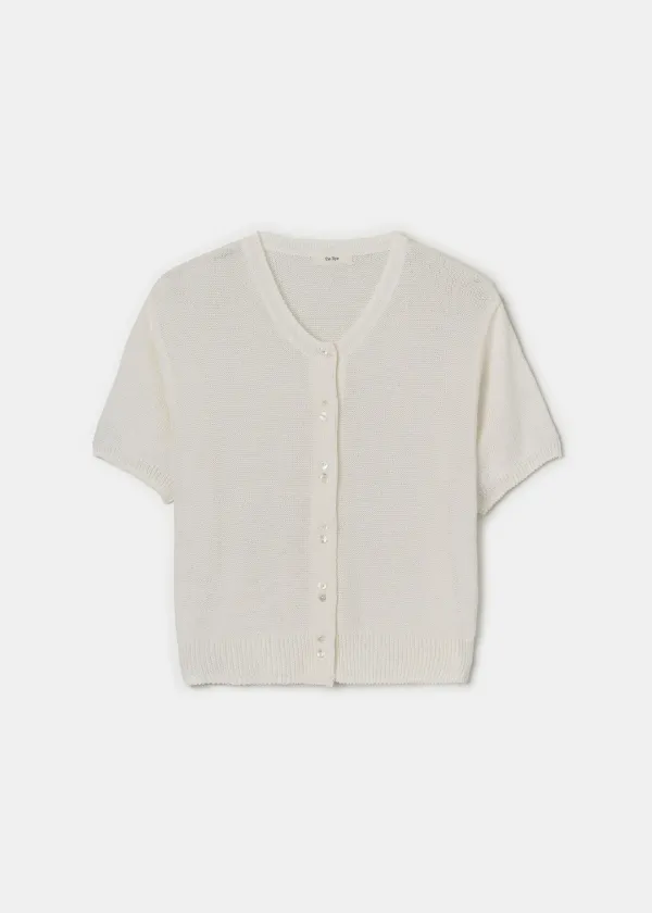 Round Half Cardigan(White)