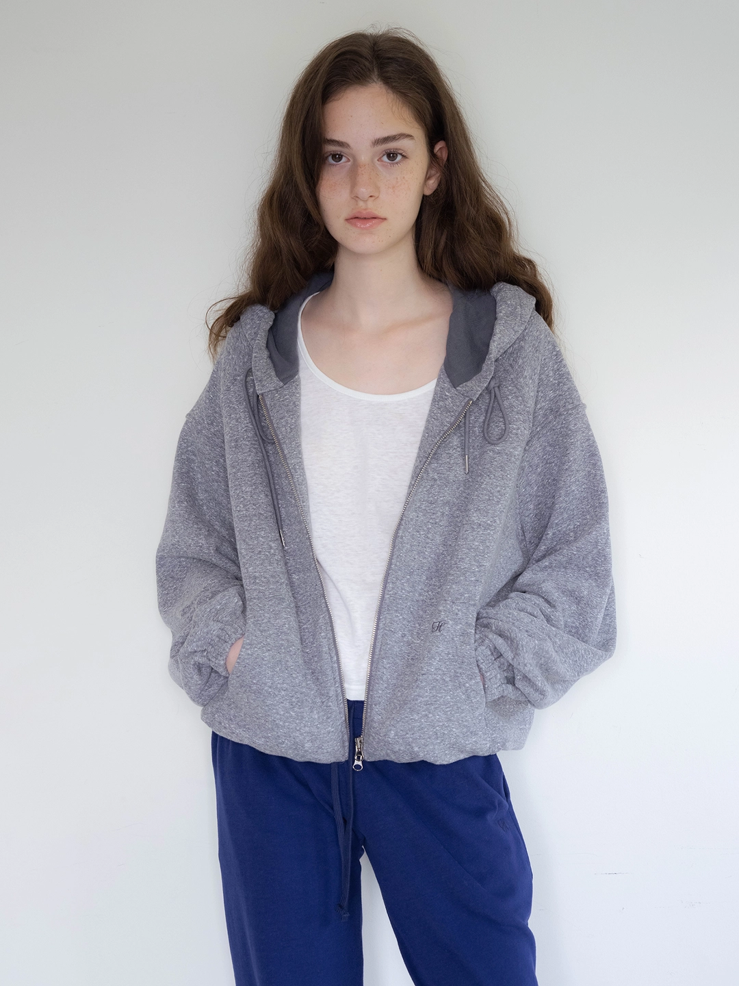 헤더먼트 cloudy volume zip-up (melange grey) 상품 이미지 3