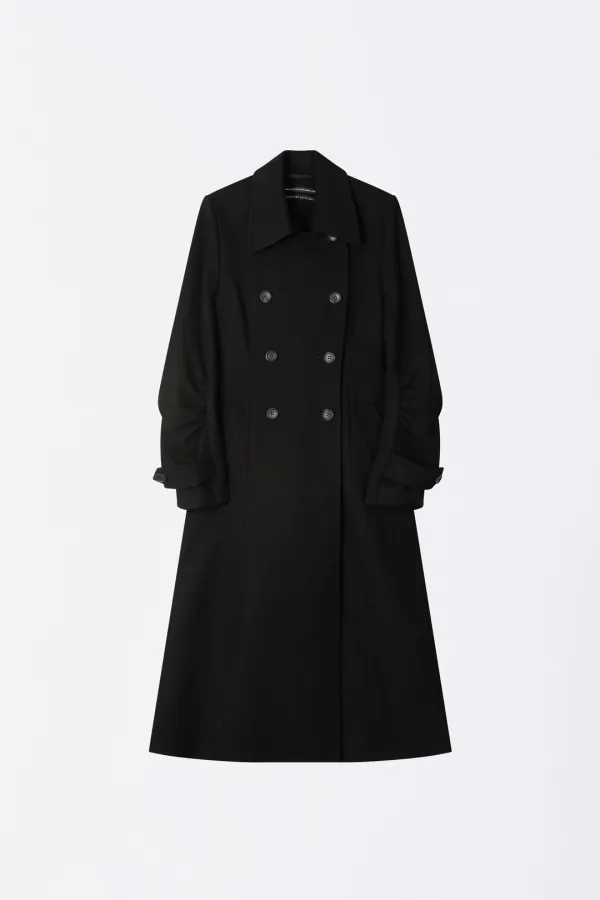 Tailored Wool Long Coat Black