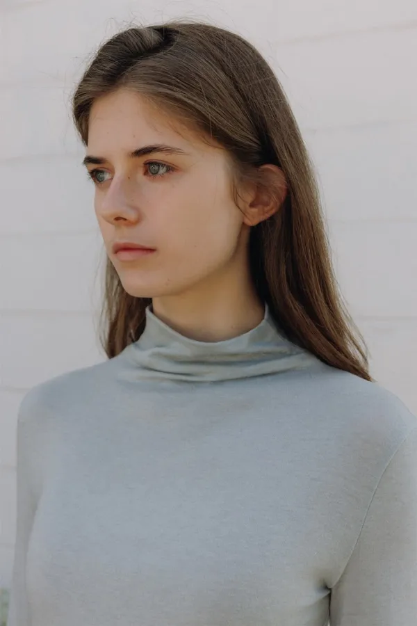 Dua finger hole pola tee (sky blue)