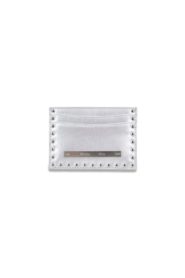 WESTERN STUD CARD WALLET IN SILVER
