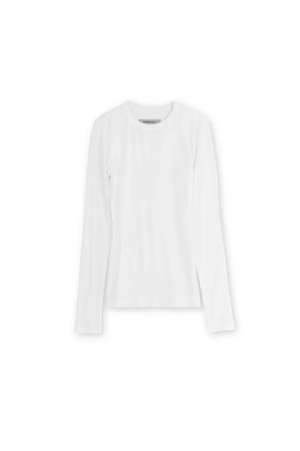W Seethrough Long Sleeve, White