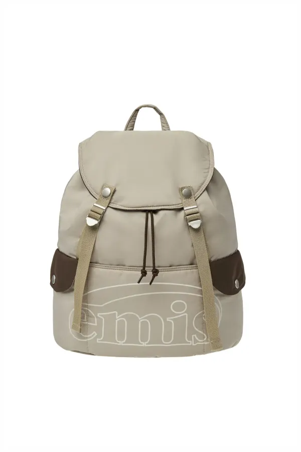 OUT LINE LOGO BACKPACK-BEIGE