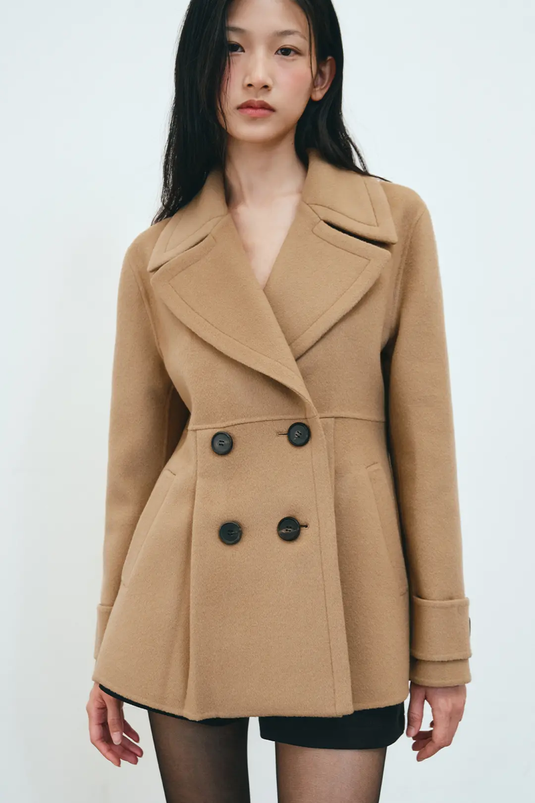 CASHMERE HAND MADE DOUBLE HALF COAT_TT4W011CA