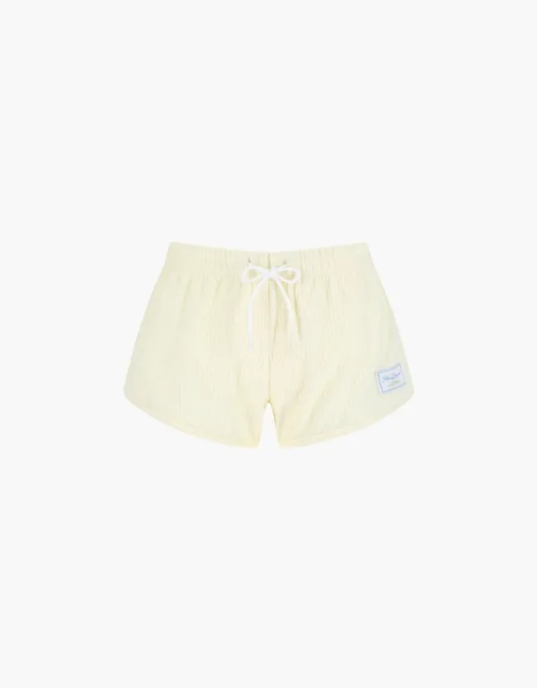 terry banding shorts - ivory