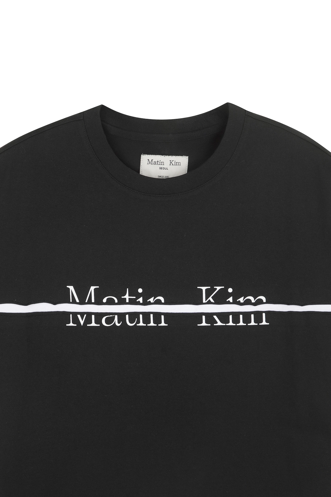 마뗑킴 MATIN KIM LOGO CUTTED LAYERED TOP IN BLACK 상품 이미지 2