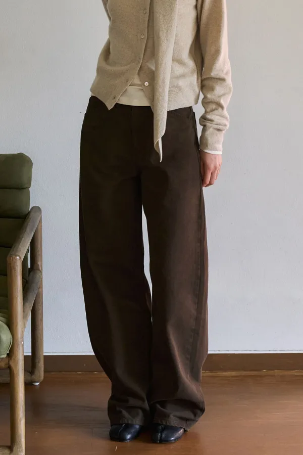 [기장선택]Curved Dying Denim[LMBFAUDN033]-Brown