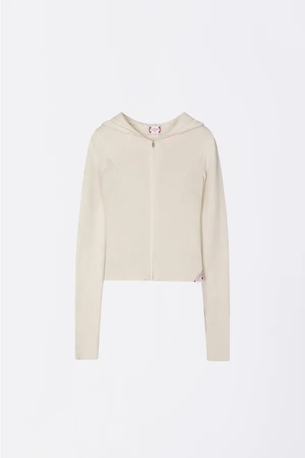 Silhouette Knit Zip-Up Hoodie Raw
