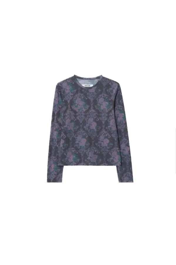 Flower print t-shirts - Dark grey