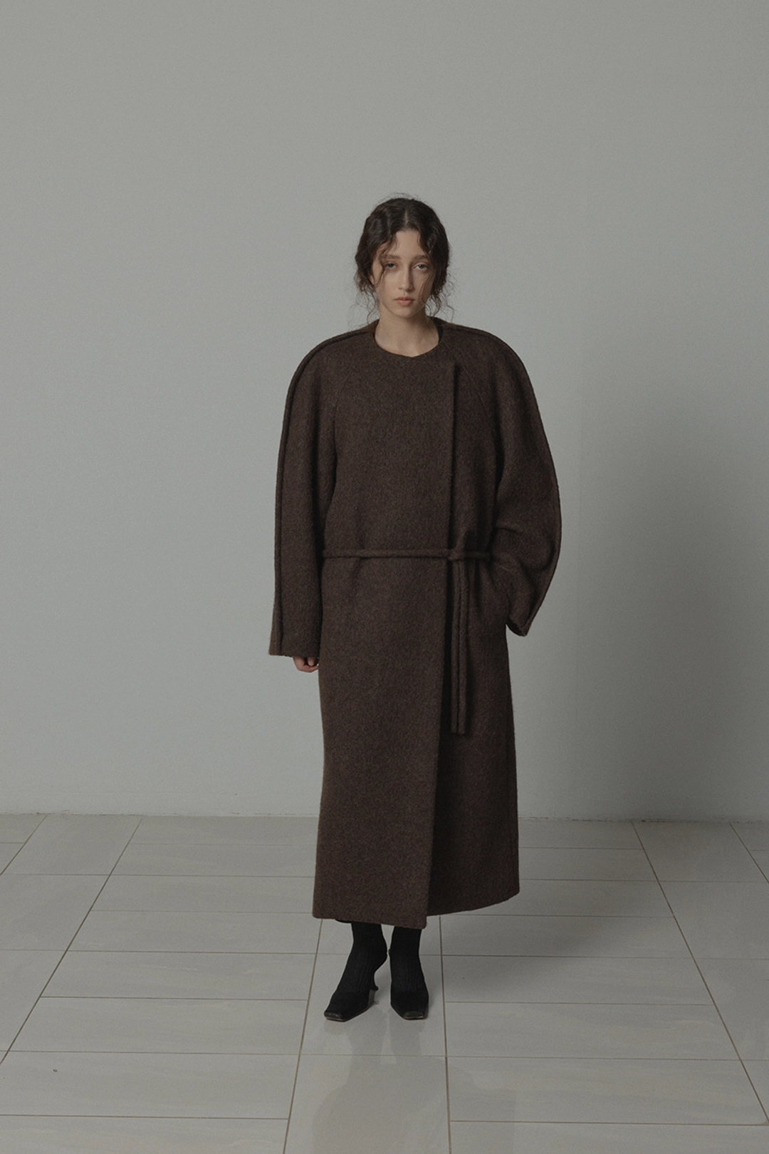 르917 OUT-STITCH WOOL BLENDED COAT [BROWN] 상품 이미지 2