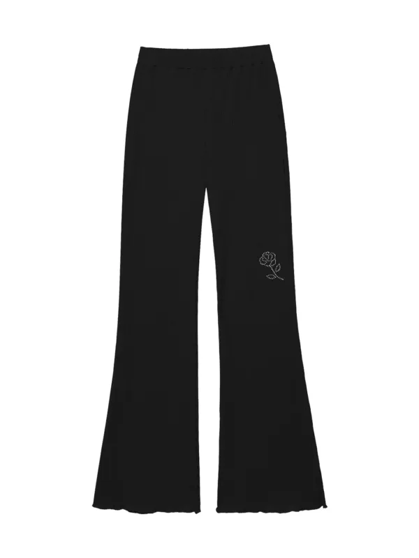 ROSE BOOT-CUT PANTS (BLACK)