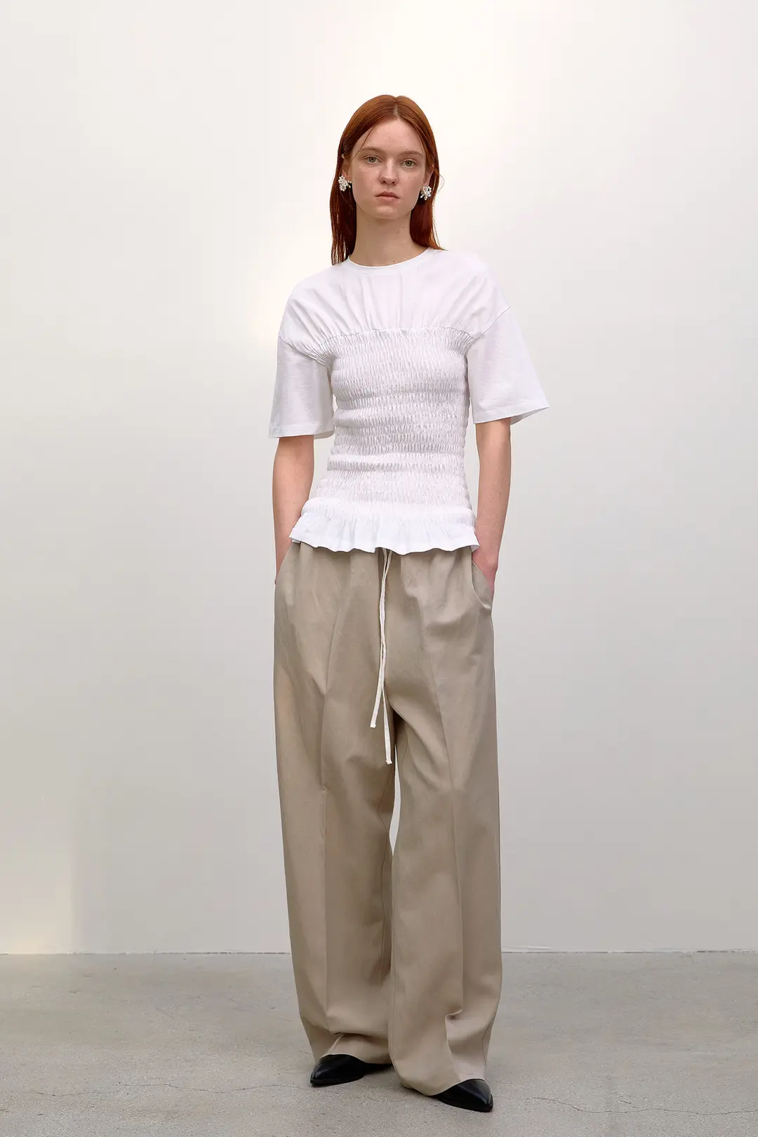 오브오브 [2차] Evie Color Block String Pants_Beige 상품 이미지 2