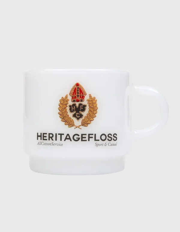 CREST MILK GLASS MUG / White