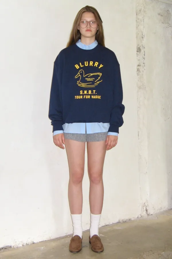 Blurry Duck Sweatshirt (Navy)