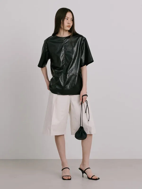 Fake Leather Top_Black