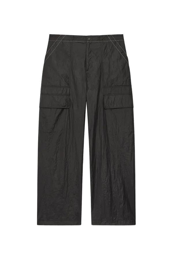 STITCH POINT NYLON PANTS FOR MEN IN CHARCOAL