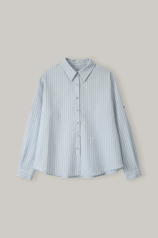 Stripe Roll-up Shirt (Skyblue)