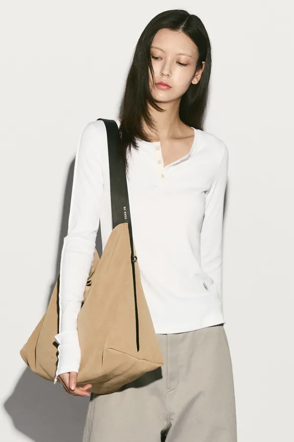 COWHIDE STRAP HOBO BAG BEIGE
