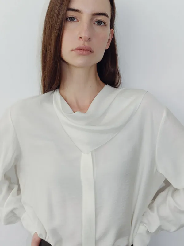 JASMINE SCARF BLOUSE_IVORY