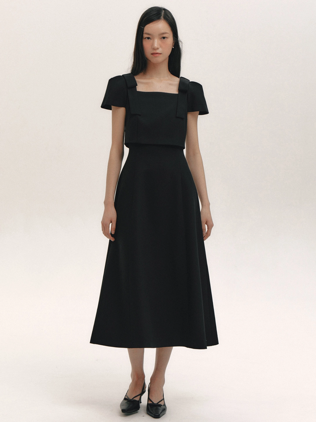 플로움 Overlay Cup Cake Dress(4color) [Black XS, XL Cream XL 6/15 예약배송] 상품 이미지 1