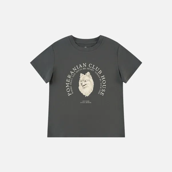 SITP5265 포메라니안 반팔 티셔츠_Charcoal