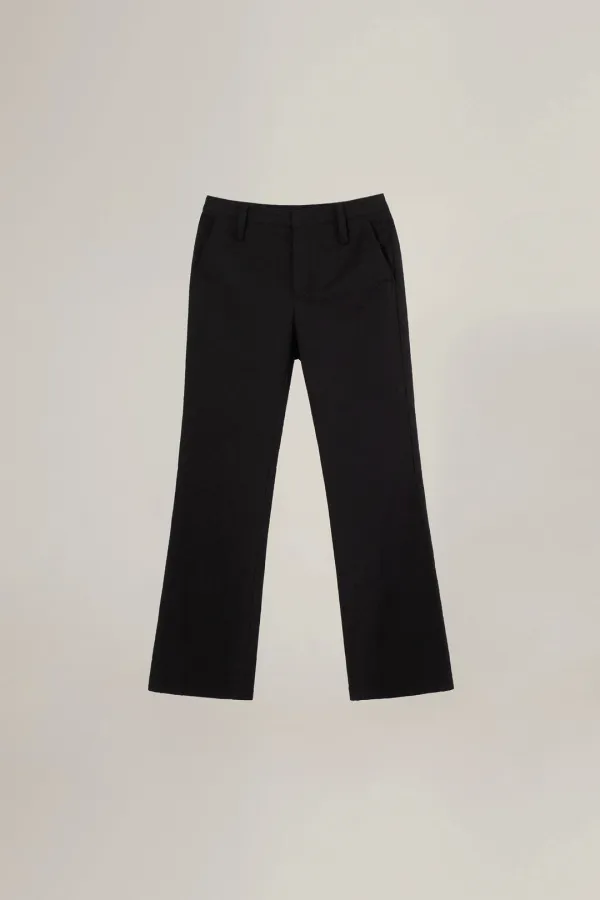 JACQUARD SEMI BOOTCUT PANTS_BLACK ROSE