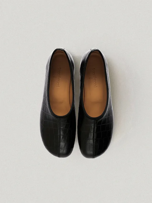 Fontana Flat Black Croco (Vibram Sole) - Smoothmood