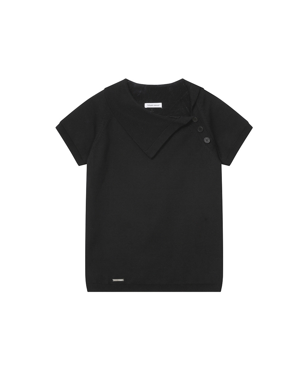 미세키서울 Button flip knit top BLACK 상품 이미지 1