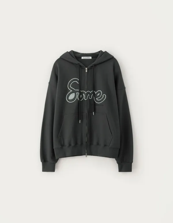 [김가을 PICK] Some Logo Hoodie Zip-Up - Charcoal