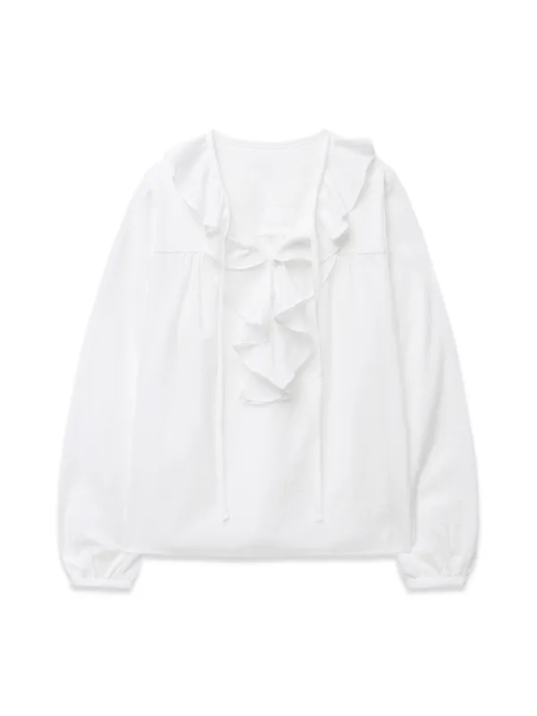 RUFFLE STRAP BLOUSE (WHITE)