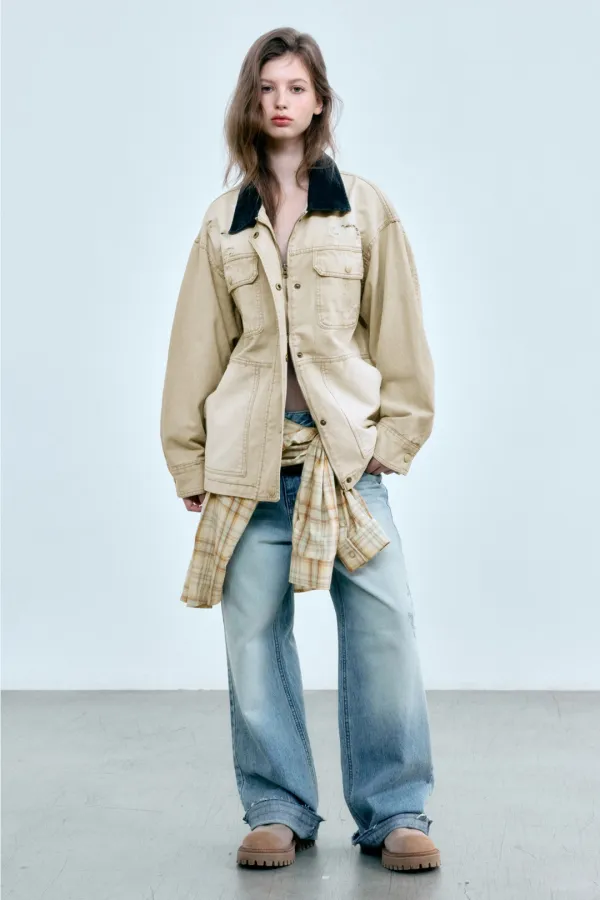 [2nd Order] VINTAGE BRUSH-WASH WORK JACKET (BEIGE)