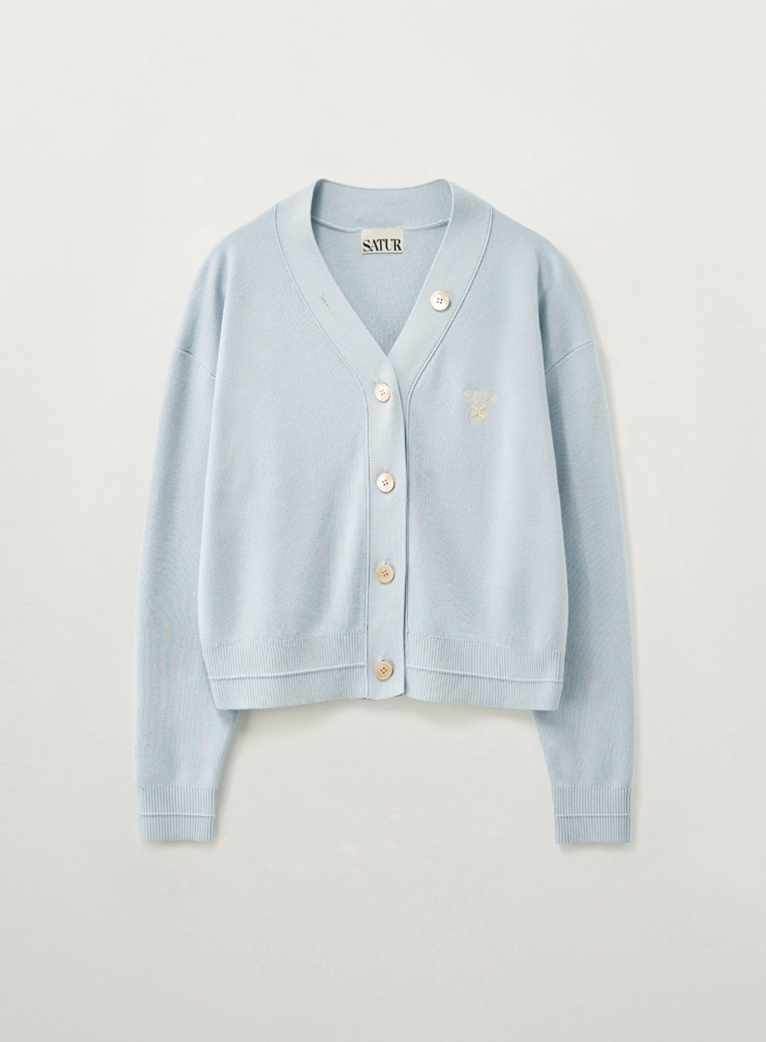 세터 [이민정 Pick] (W) Essential Faro Crop Cardigan - Sky Blue 상품 이미지 1