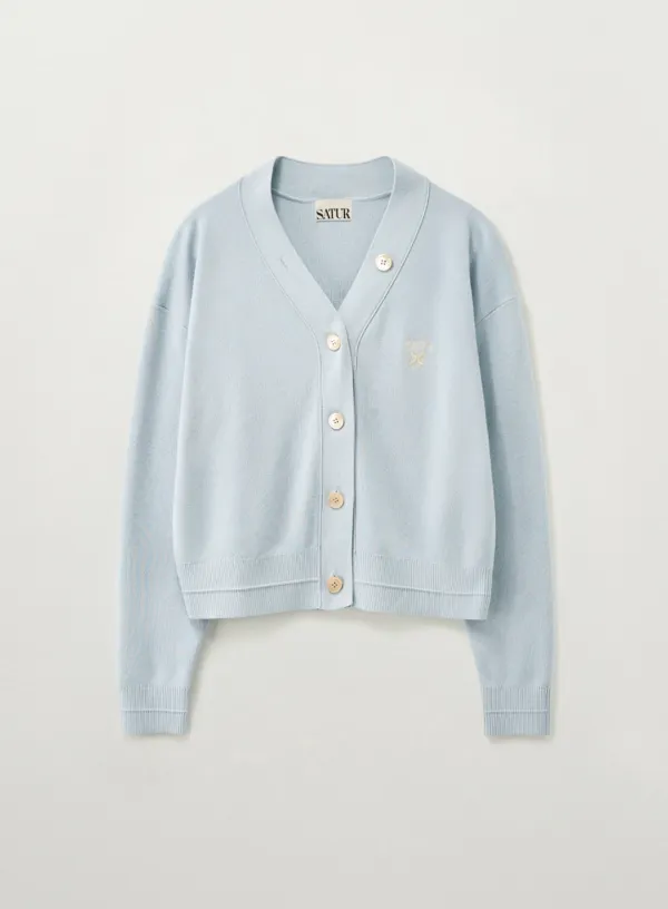 [이민정 Pick] (W) Essential Faro Crop Cardigan - Sky Blue
