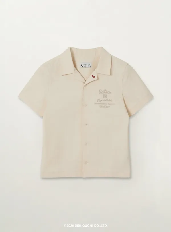 (W) Satur X Monchhichi Graphic Half Shirt - Cream