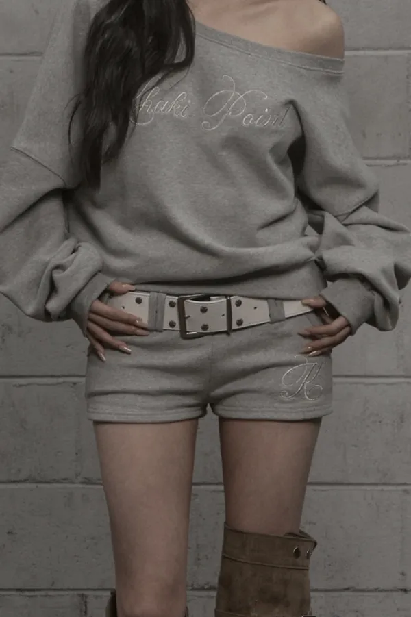 Lettering Sweat Shorts (gray)