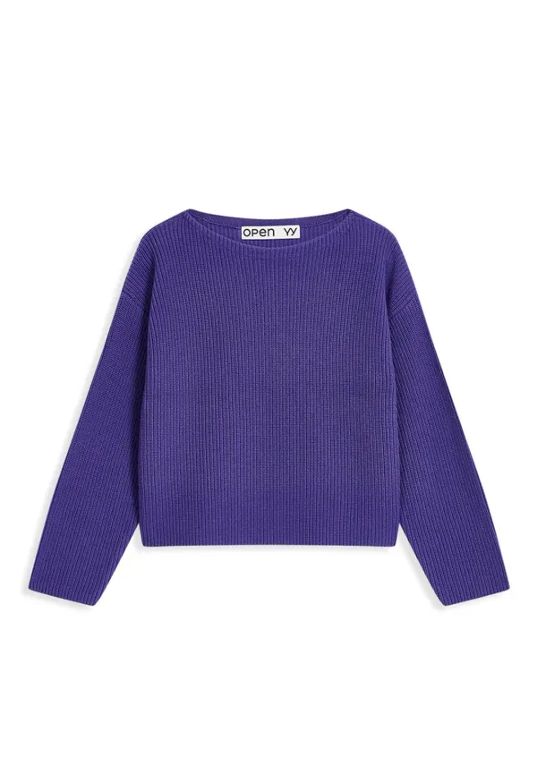 BACK DAMAGED HEART PULLOVER, PURPLE