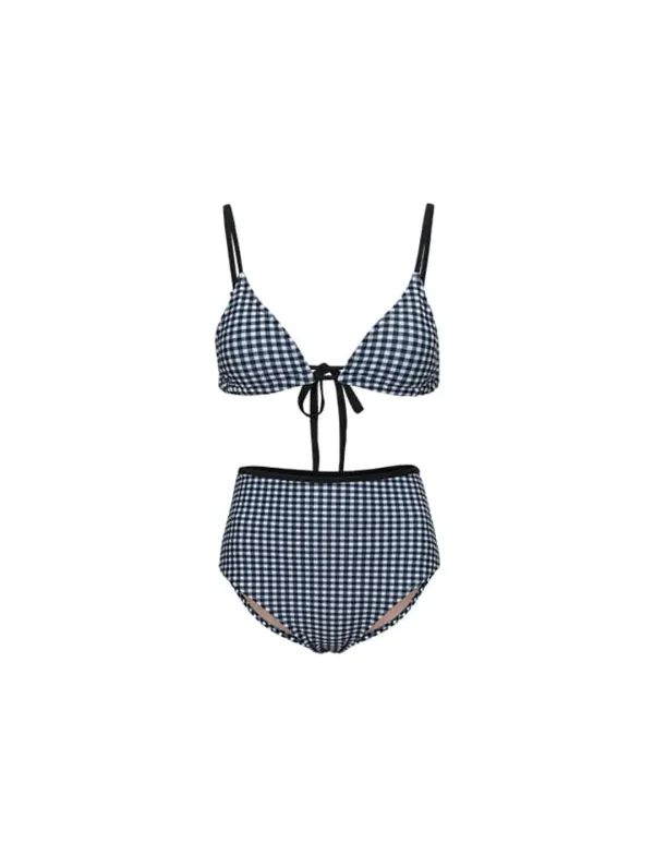 24 Becky Bikini Set - Black Check / Black