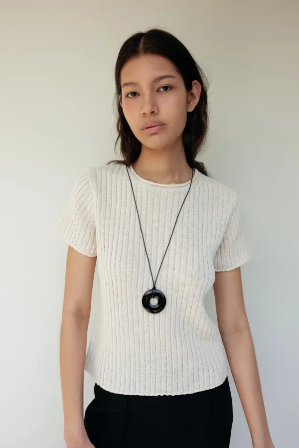 Ribbed Half Knit (Ivory)