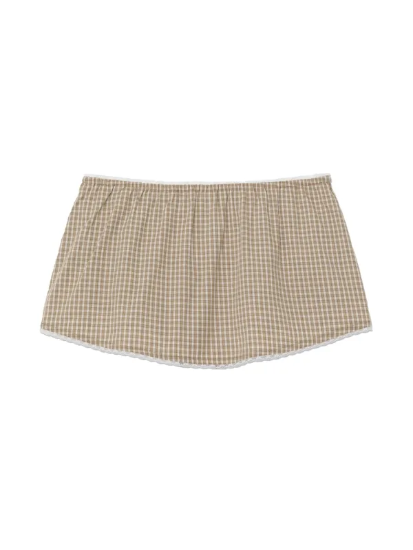 G CLASSIC LACE-UP MINI SKIRT (BEIGE)