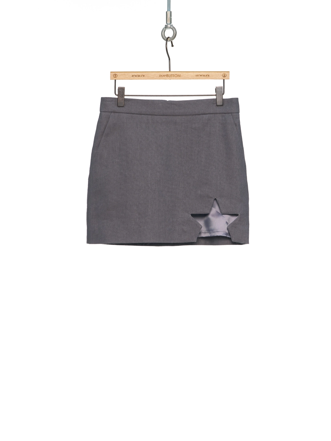푸쉬버튼 SS26 GRAY STAR CUTOUT MINI SKIRT 상품 이미지 1